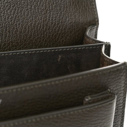 Saint Laurent Grained Calfskin Medium Monogram Sunset Satchel Dark Green 13 of 16
