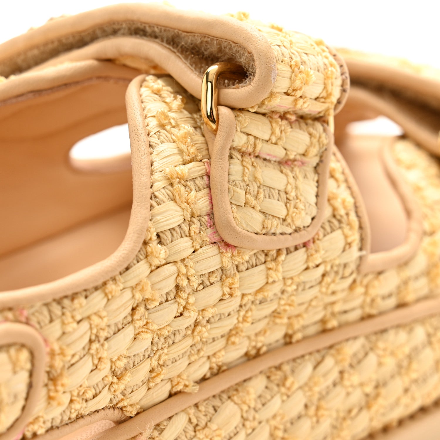 Chanel Braided Fabric Velcro Dad Sandals 39.5 Beige 8 of 11