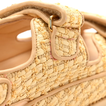 Chanel Braided Fabric Velcro Dad Sandals 39.5 Beige 8 of 11