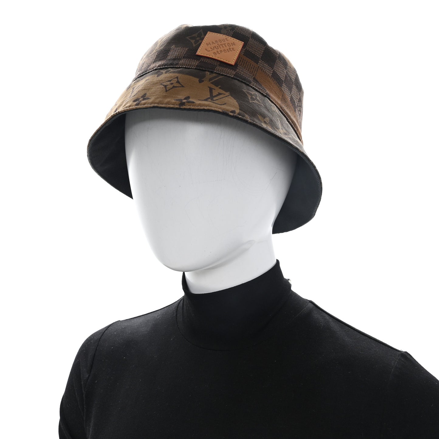 Monogram Landscape Reversible Bucket Hat M Brown Black