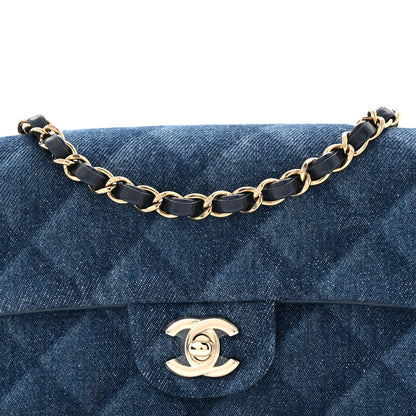 Chanel Printed Denim Quilted Mini Rectangular Flap Dark Blue 8 of 11