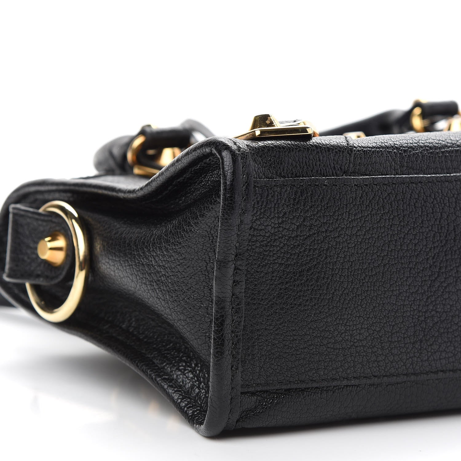 Balenciaga Chevre Gold Metallic Edge Hardware Mini City Black 8 of 9
