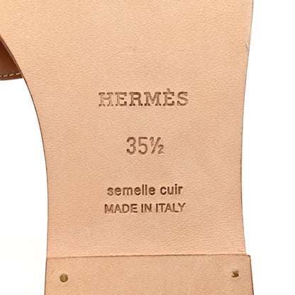 Hermes Box Calfskin Oran Sandals 35.5 Gold 8 of 10