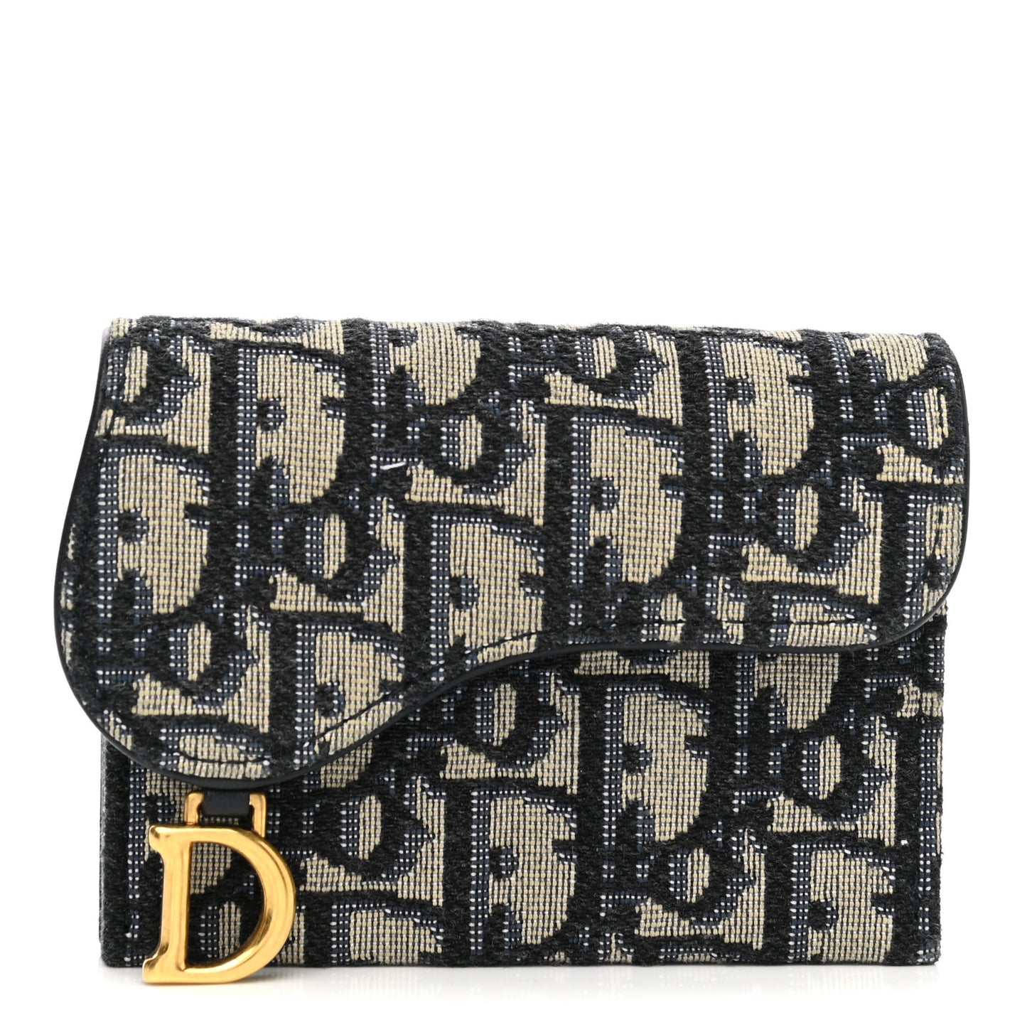 Oblique Saddle 5-Gusset Card Holder Blue