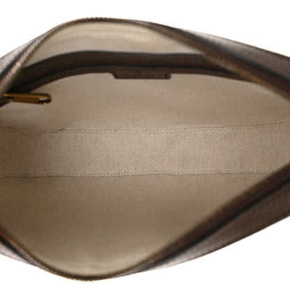 Gucci GG Supreme Monogram Textured Dollar Calfskin Web Ophidia Wristlet Shoulder Bag Beige Ebony New Acero 5 of 11