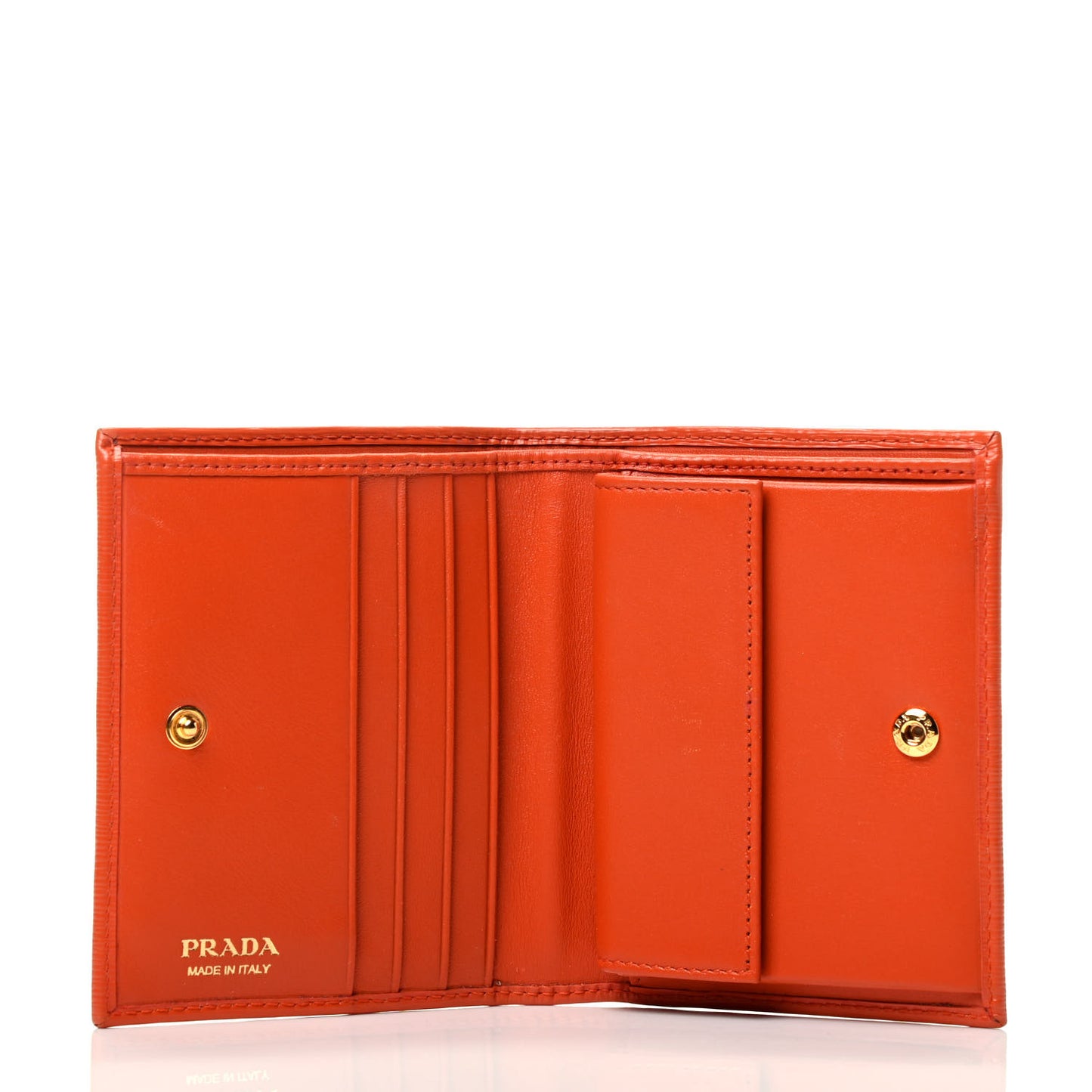 Vitello Move Bi-Fold Card Holder Wallet Papaya