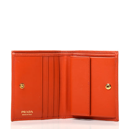 Prada Vitello Move Bi-Fold Card Holder Wallet Papaya 4 of 4