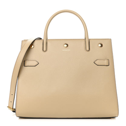 Burberry Grainy Calfskin Small Title Bag Light Beige 1 of 9