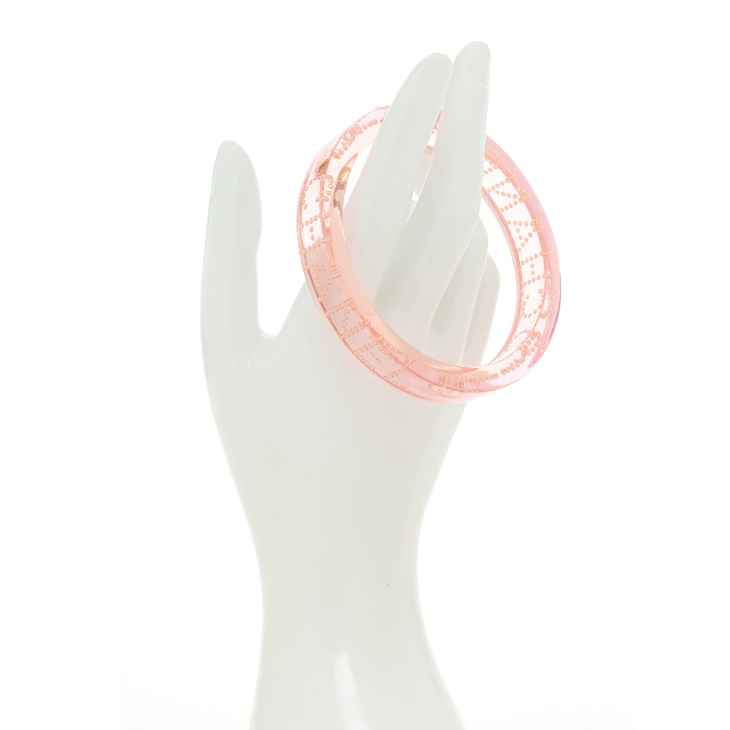 Chanel Resin Pearl Coco Cuff Transparent Pink 2 of 4