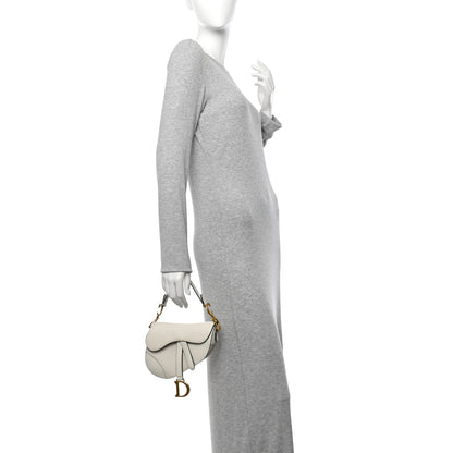 Christian Dior Grained Calfskin Mini Saddle Bag White 2 of 12