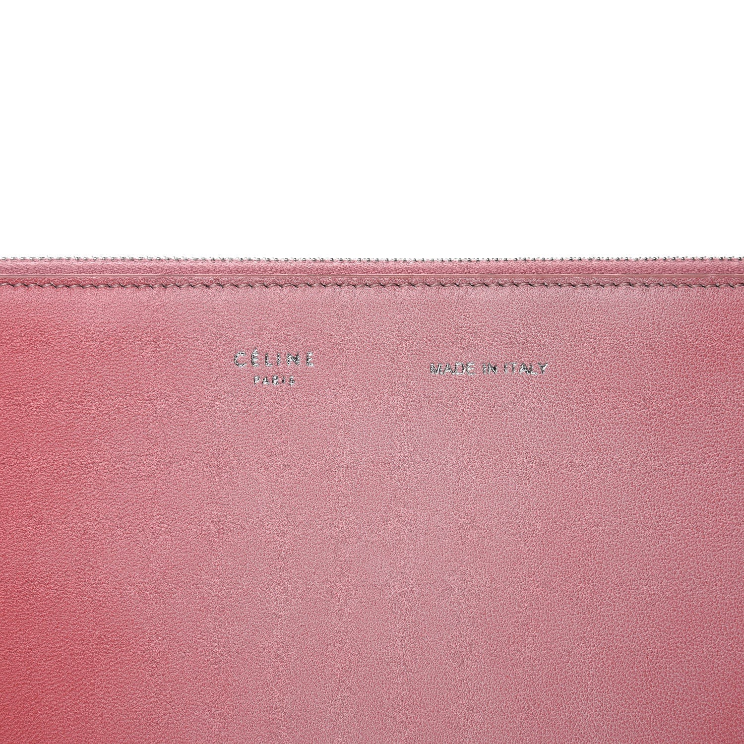 Celine Plastic Bag with Cloudy Lambskin Solo Zip Pouch Clutch Pink 8 of 8