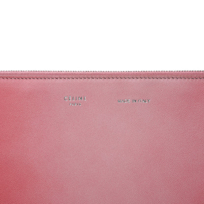 Celine Plastic Bag with Cloudy Lambskin Solo Zip Pouch Clutch Pink 8 of 8