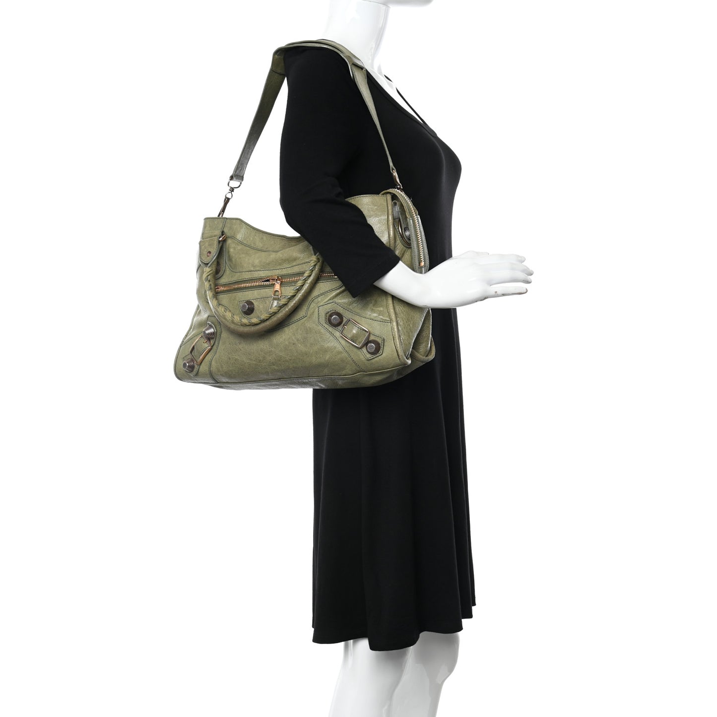 Agneau Giant 21 Rose Gold Hardware City Light Olive