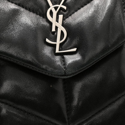 Saint Laurent Lambskin Quilted Toy Loulou Puffer Monogram Chain Satchel Black 10 of 10