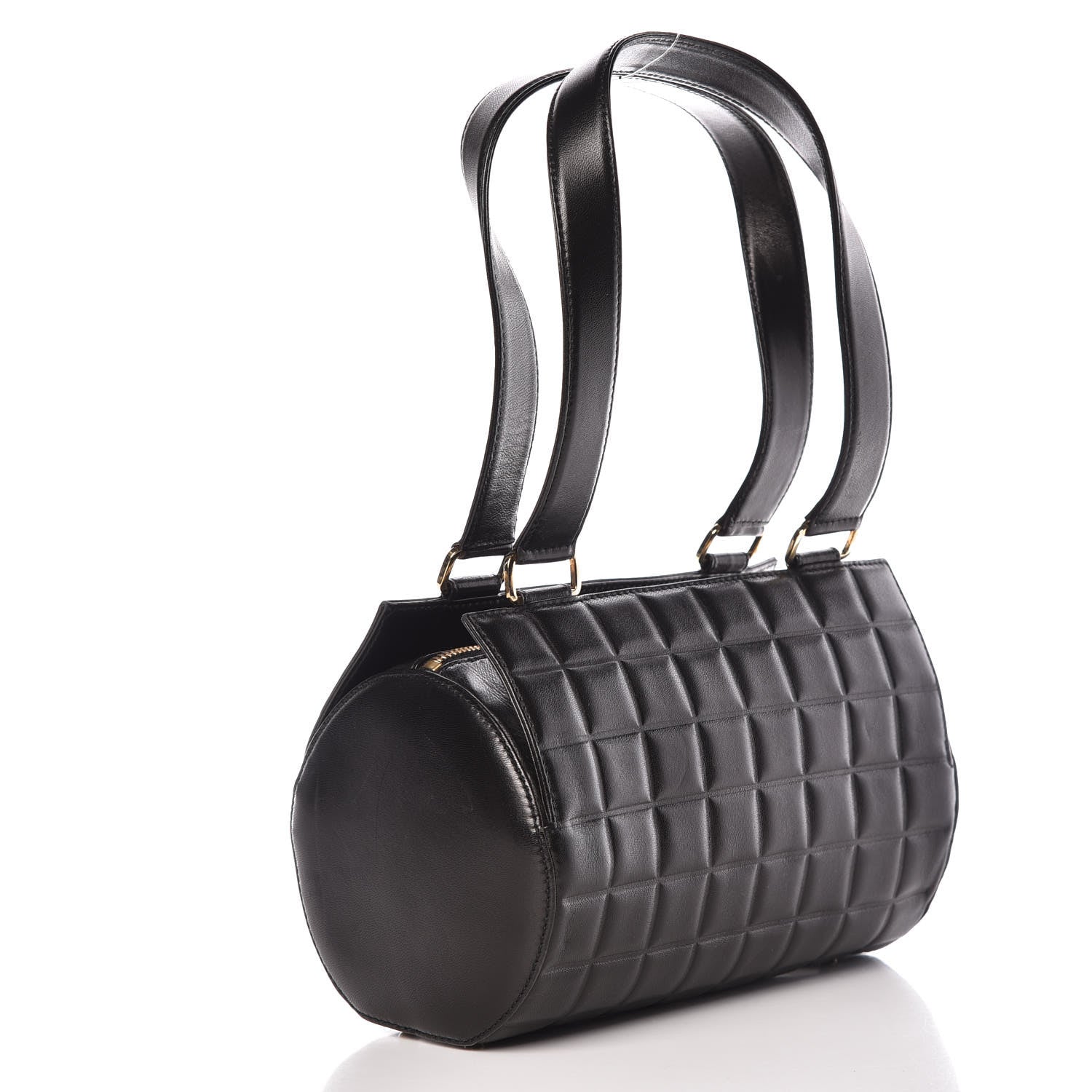 Chanel Lambskin Chocolate Bar Quilted CC Shoulder Bag Black 3 of 11