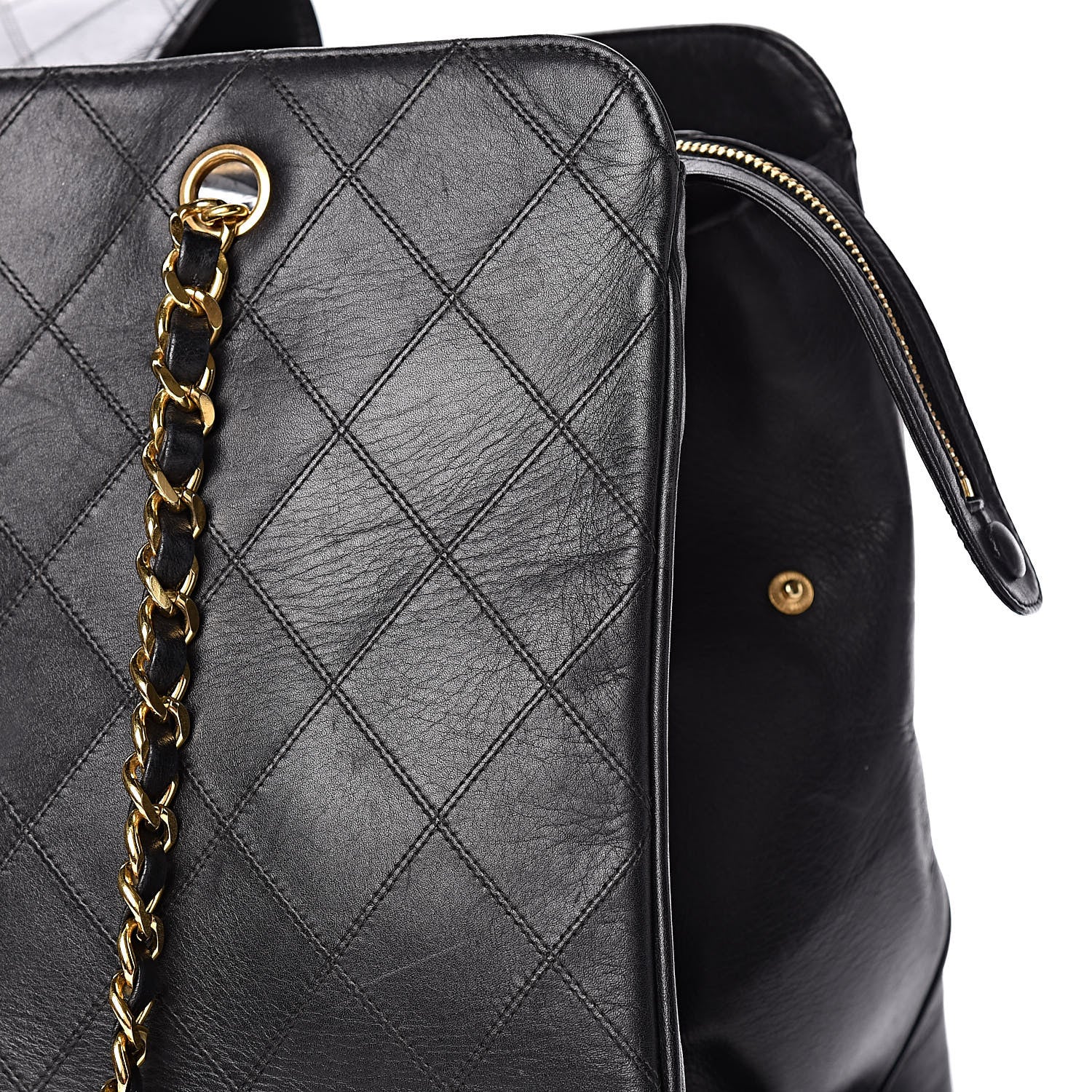 Chanel Calfskin Stitched XL Weekender Black 19 of 25