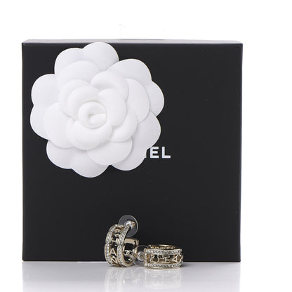 Chanel Metal Crystal Bow-tiful CC Hoop Earrings Gold 5 of 5