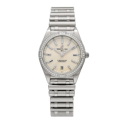 Breitling Stainless Steel Diamond Bezel 32mm Chronomat Quartz Watch Silver A77310591A1A1 1 of 4