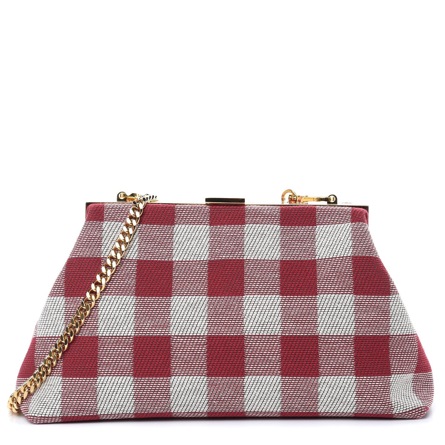 Checker Canvas Mini Volume Chain Clutch Flamma