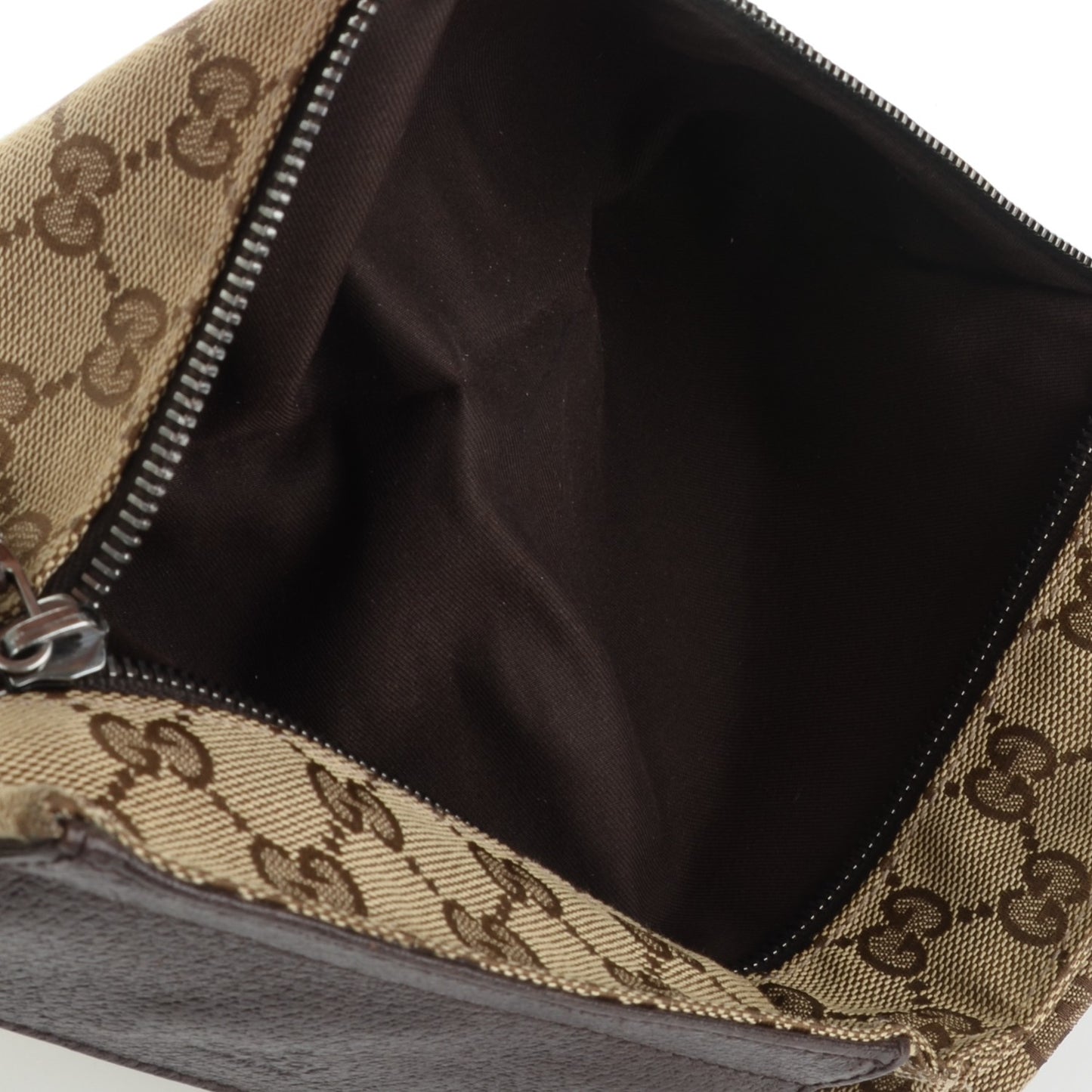 GG Monogram Double Pocket Belt Bag Dark Brown