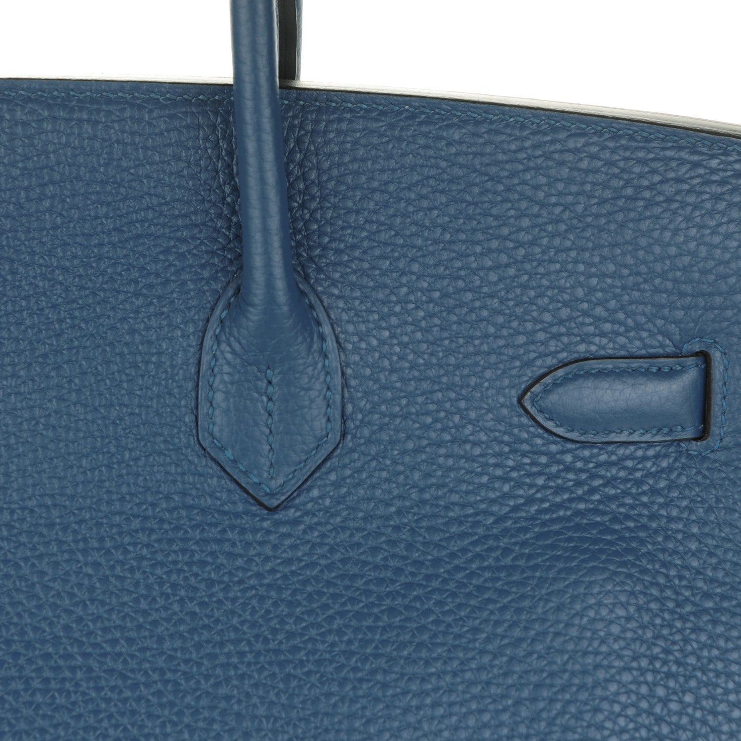 Hermes Taurillon Clemence Birkin 35 Bleu Thalassa 21 of 27