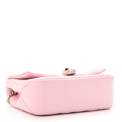 Bulgari Calfskin Matelasse Serpenti Cabochon Shoulder Bag Pink 3 of 9