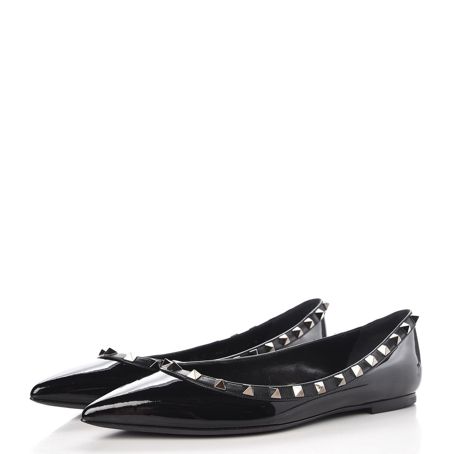 Patent Rockstud Ballerina Flats 39 Black