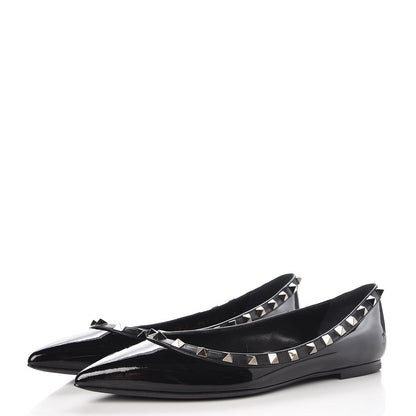 Valentino Garavani Patent Rockstud Ballerina Flats 39 Black 3 of 9