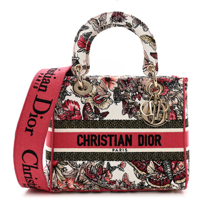 Christian Dior Canvas Embroidered Butterfly Print Medium Lady D-Lite Multicolor 1 of 9