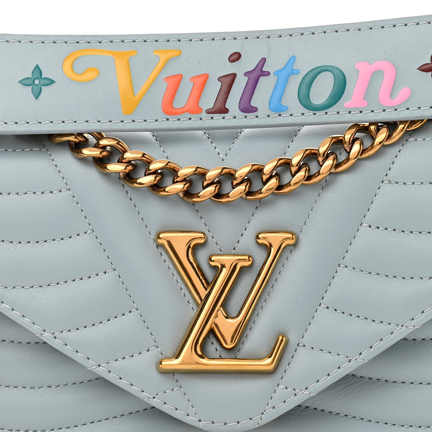 Louis Vuitton Calfskin New Wave Chain PM Porcelain Blue 8 of 10