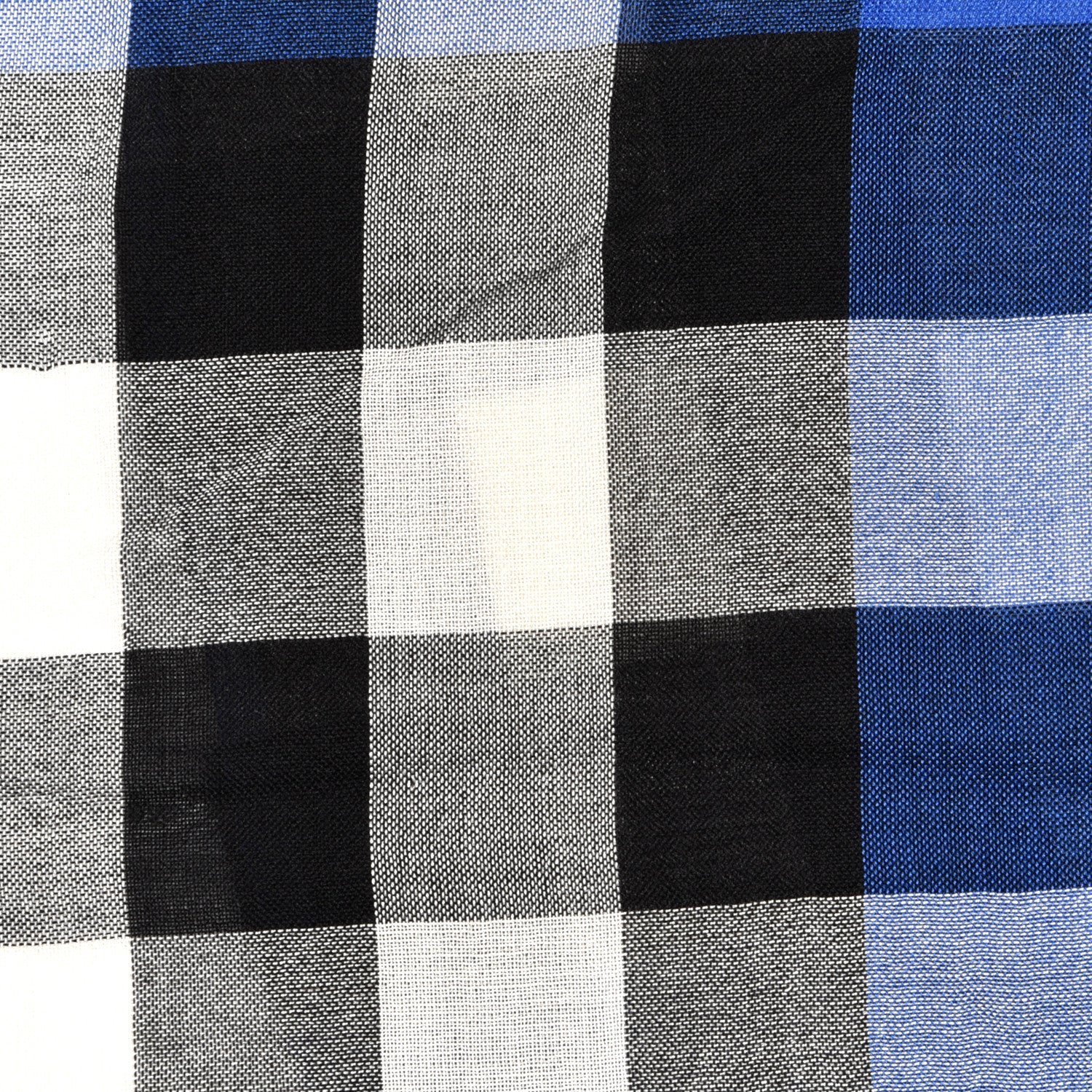 Burberry Silk Cashmere Half Mega Check Scarf Cobalt Blue 3 of 5