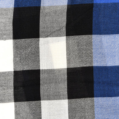 Burberry Silk Cashmere Half Mega Check Scarf Cobalt Blue 3 of 5