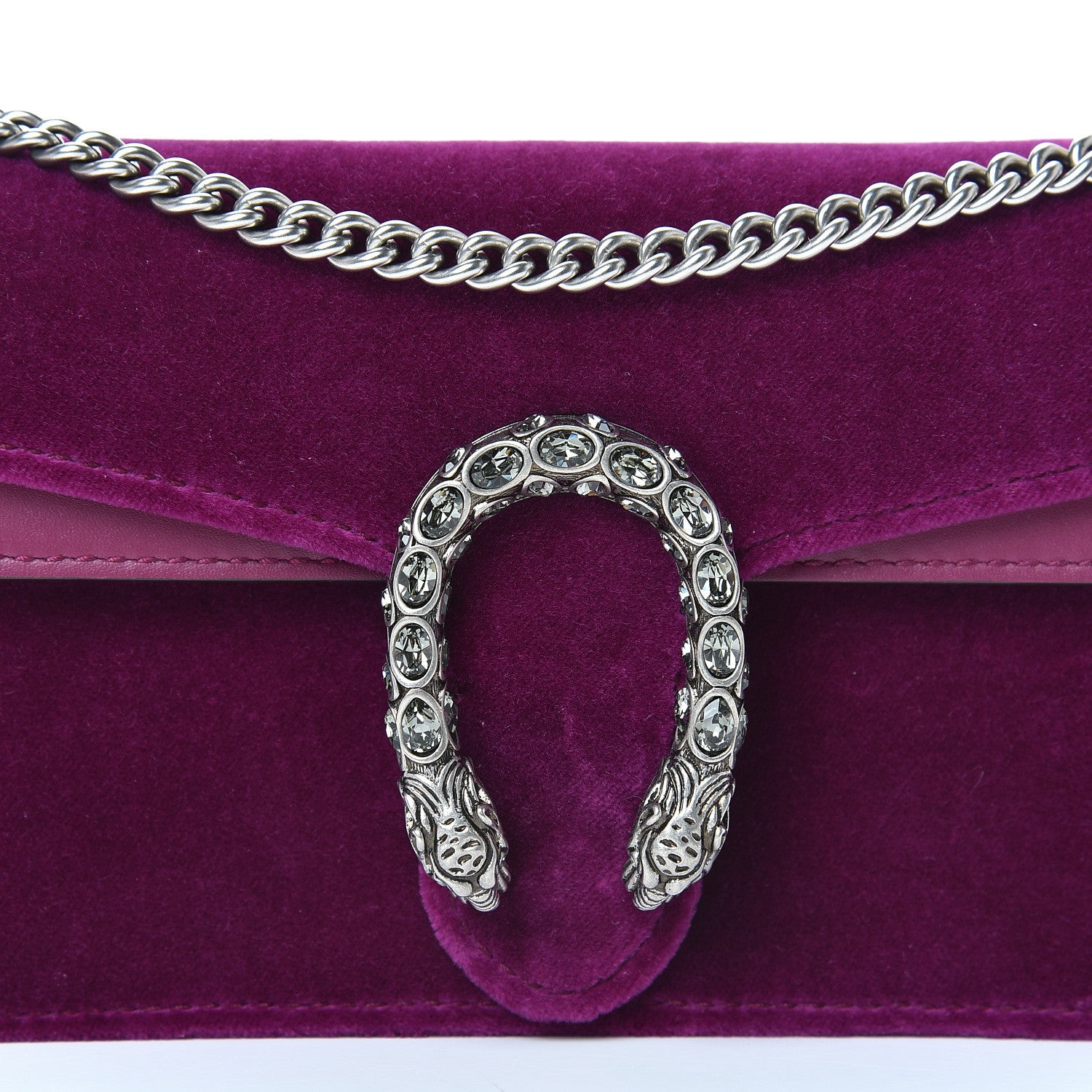 Gucci Velvet Super Mini Dionysus Shoulder Bag Fuchsia Violet Cyclamen 6 of 13