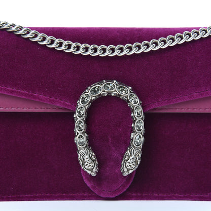 Gucci Velvet Super Mini Dionysus Shoulder Bag Fuchsia Violet Cyclamen 6 of 13