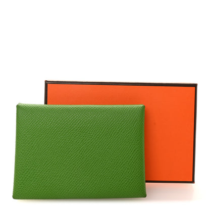 Hermes Epsom Calvi Duo Card Case Vert Yucca 8 of 8