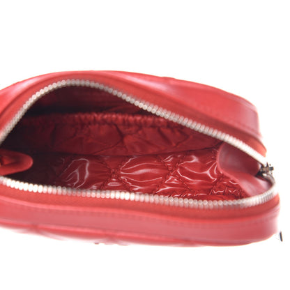 Chanel Lambskin Quilted Small Curvy Pouch Cosmetic Case Red 5 of 8