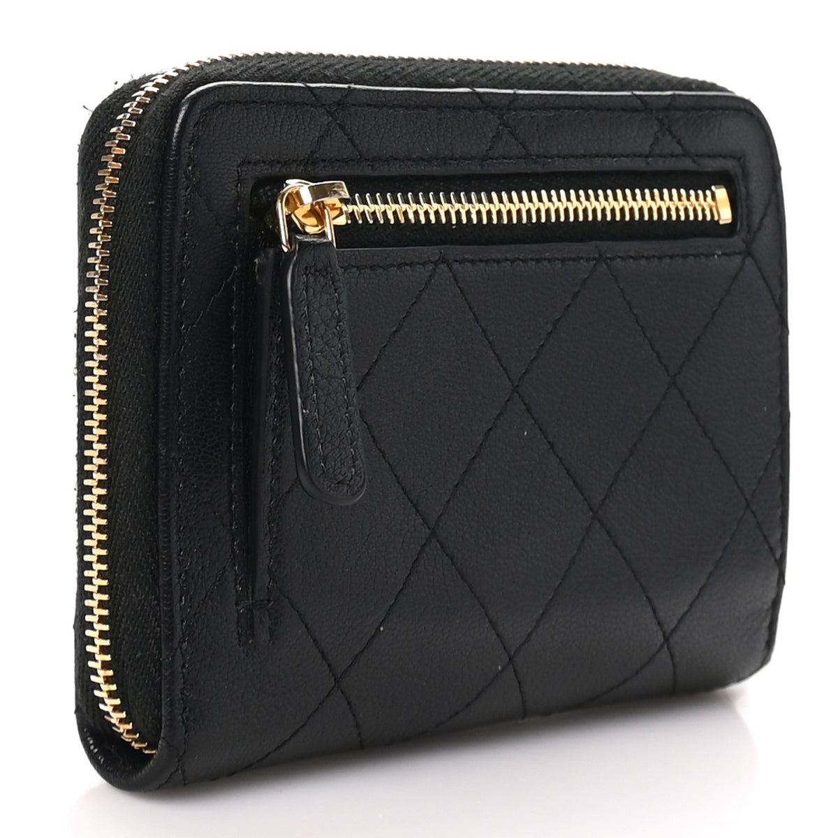 Chanel Calfskin Quilted Compact Wallet Black 3 of 10