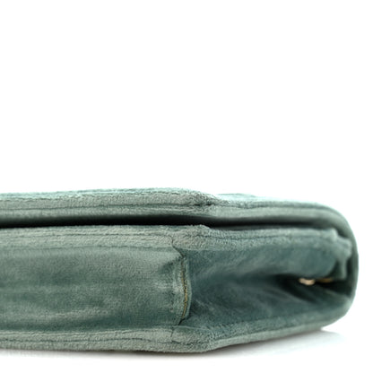 Christian Dior Velvet Diorama Wallet On Chain Pouch Water Blue 10 of 13