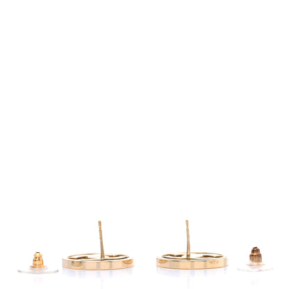 Chanel Metal Mesh Circle CC Earrings Gold 3 of 6