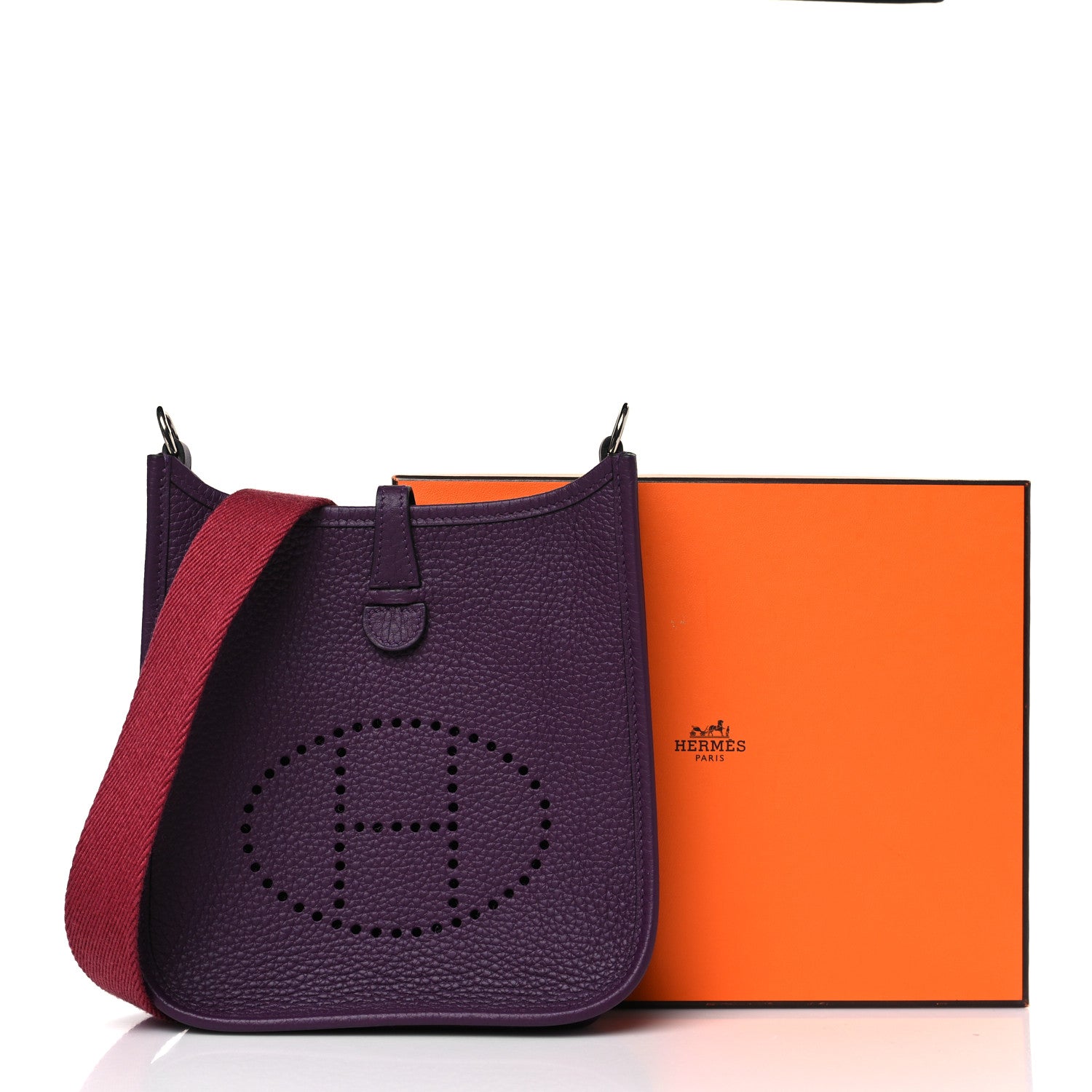 Hermes Taurillon Clemence Amazone Evelyne TPM Cassis Rouge Grenat 10 of 10