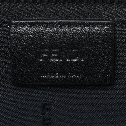 Fendi Calfskin Mink Fur Studded Karlito Zip Around Pouch Black White 6 of 7
