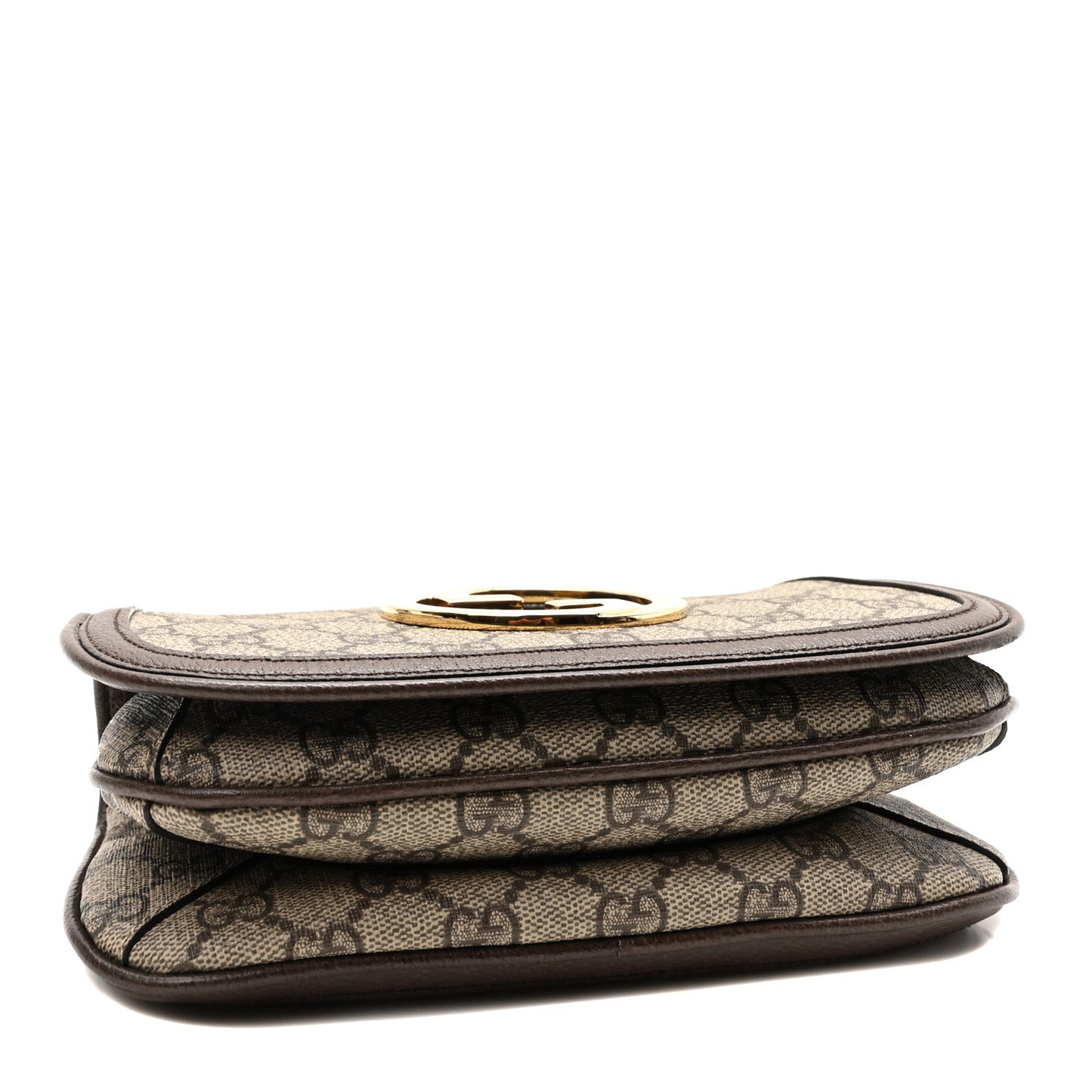 GG Supreme Monogram Textured Dollar Calfskin Mini Blondie Chain Shoulder Flap Bag Beige Ebony New Acero