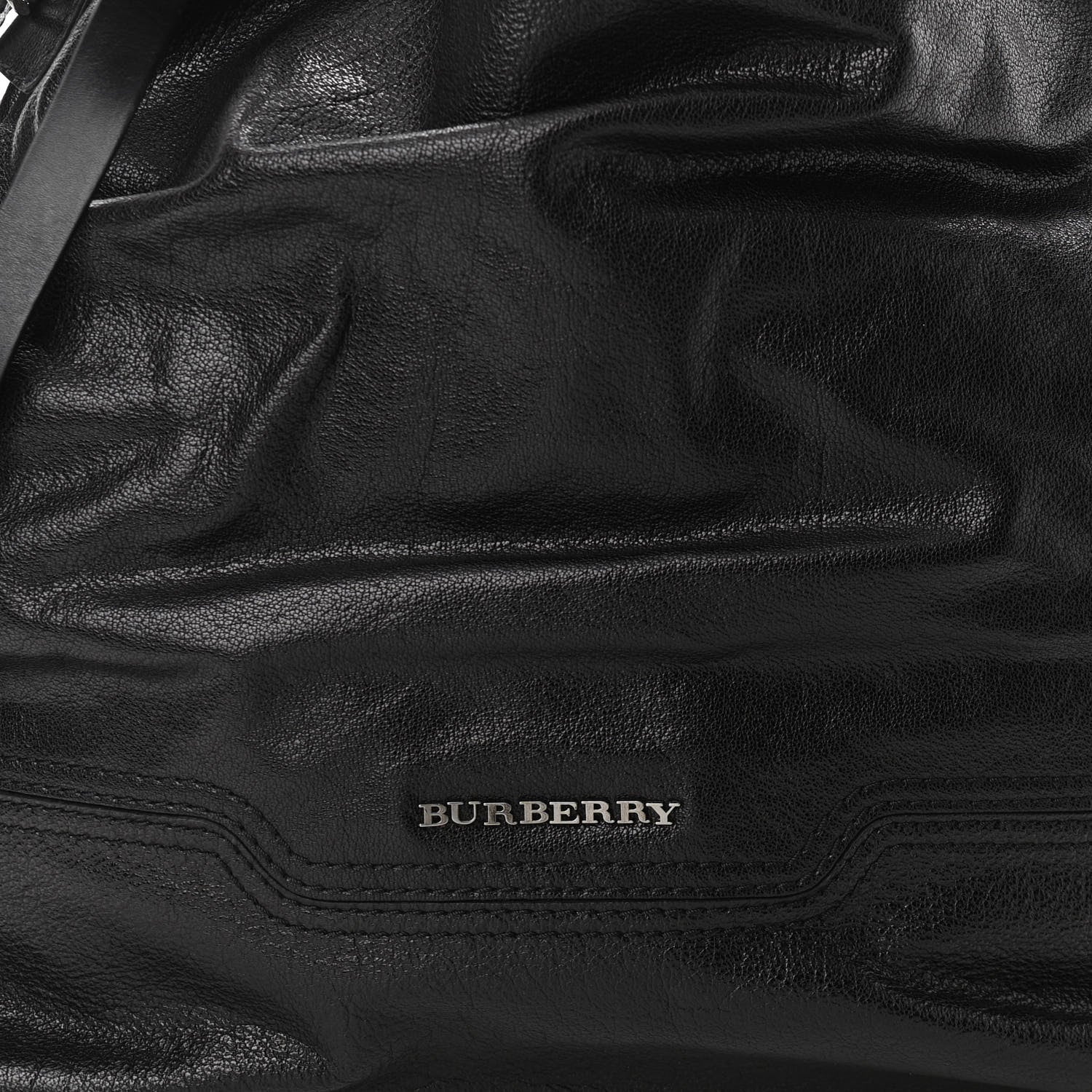 Burberry Grainy Calfskin Large Ashmore Hobo Black 10 of 12