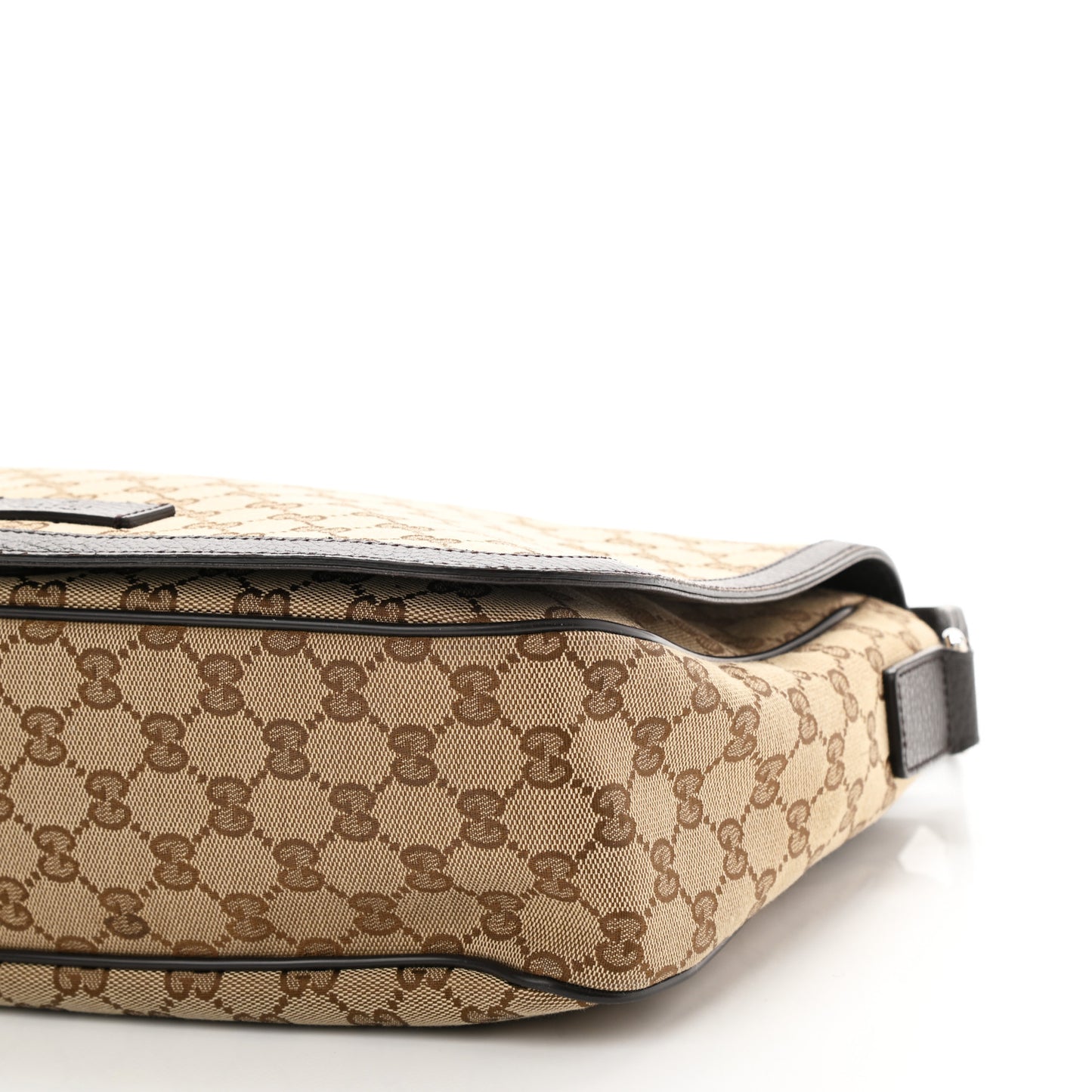 Monogram Large Flap Messenger Bag Beige Dark Brown