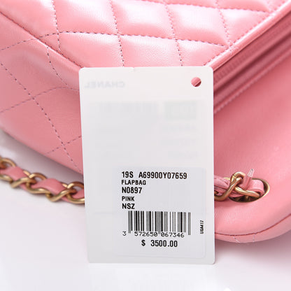 Chanel Lambskin Quilted Mini Rectangular Flap Pink 13 of 14