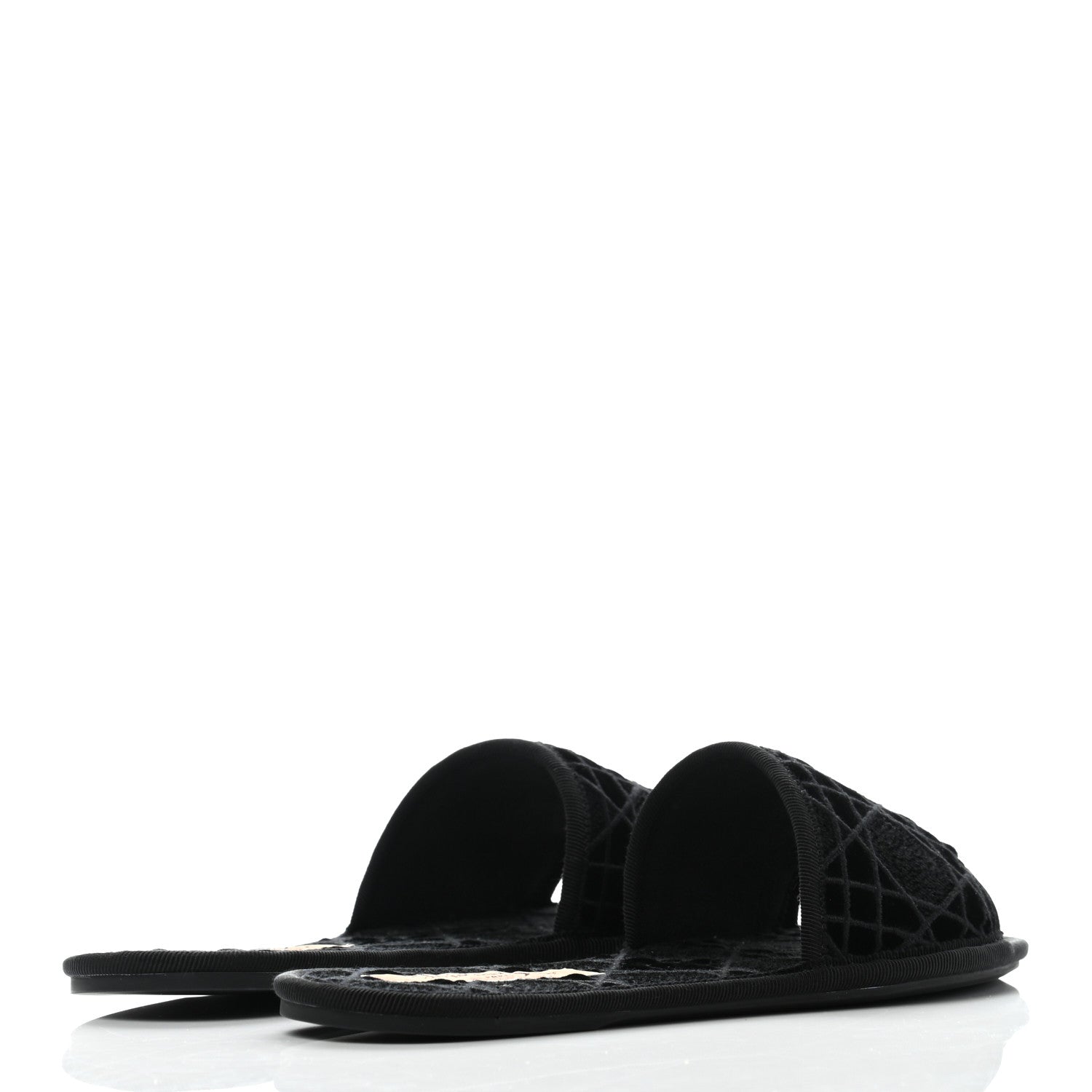 Christian Dior Velvet Cannage Chez Moi Slide Sandal 36.5 Black 4 of 8