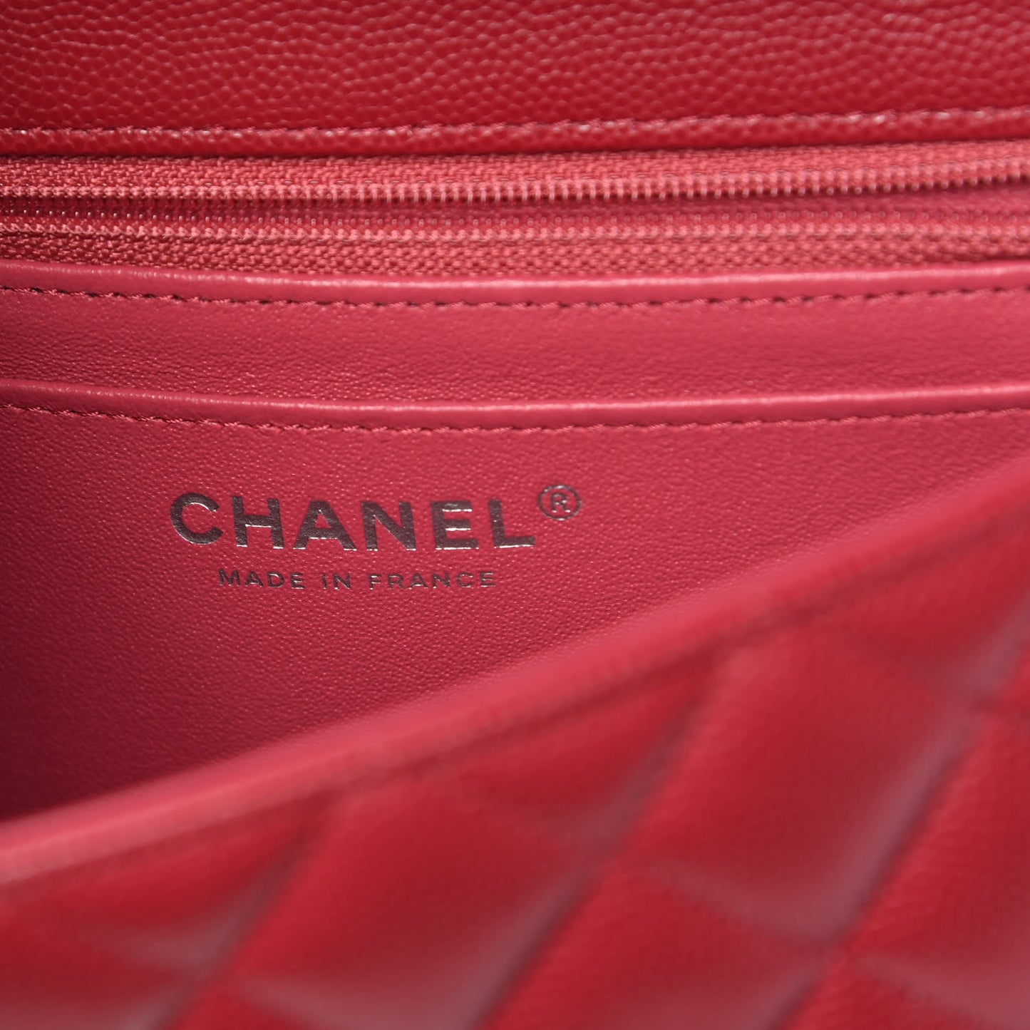 Caviar Quilted Mini Rectangular Flap Red