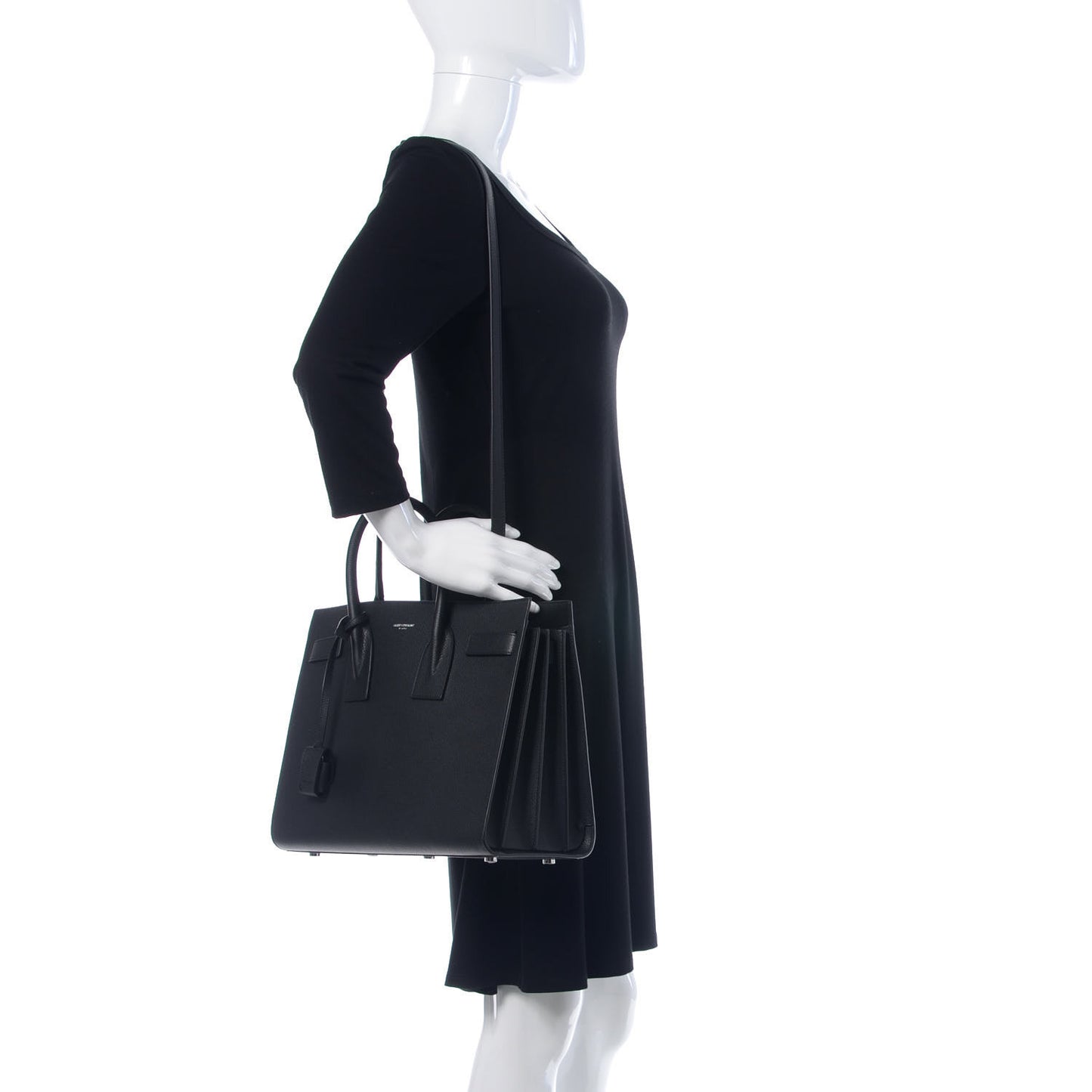 Calfskin Small Sac De Jour Black