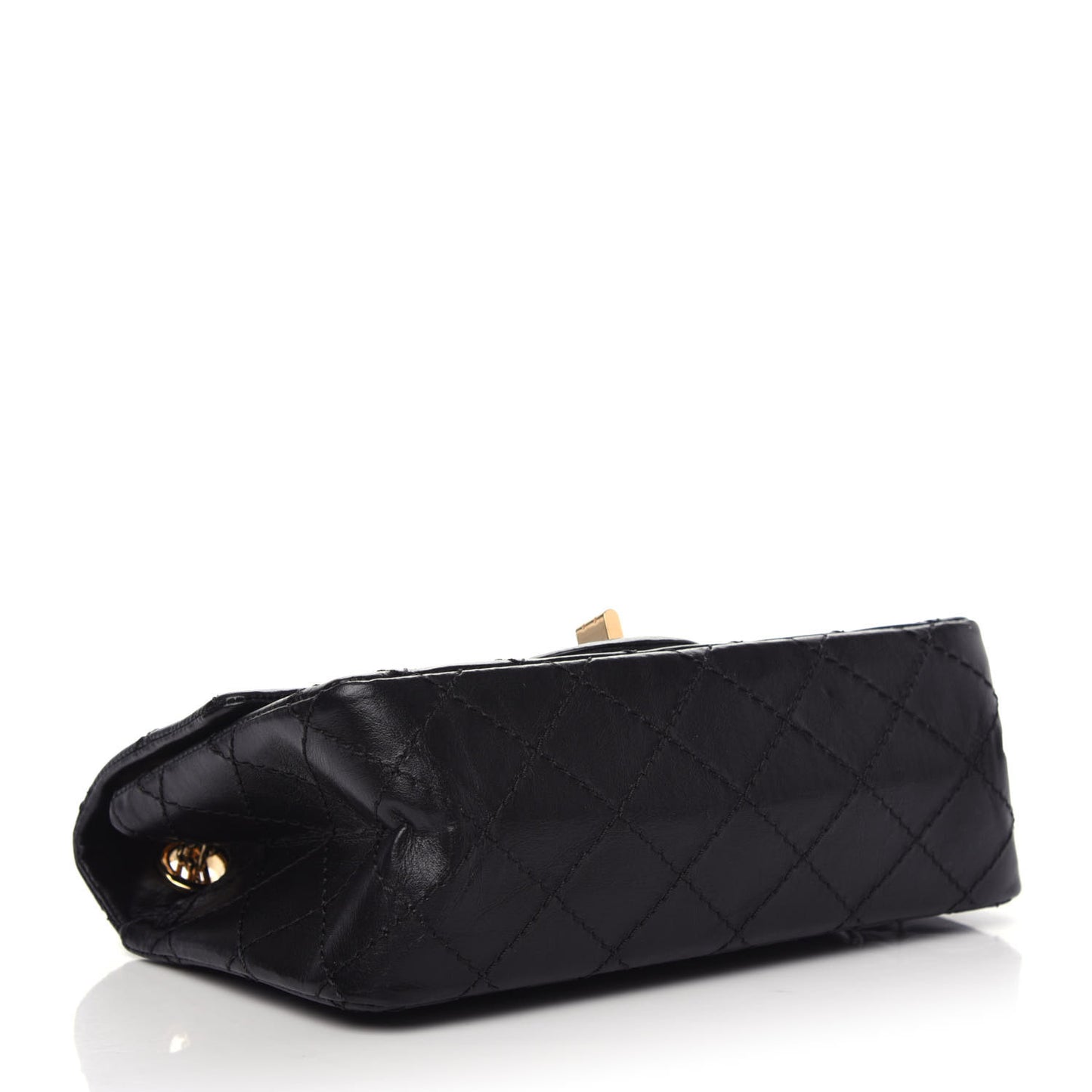 Aged Calfskin Quilted 2.55 Reissue Mini Flap Black
