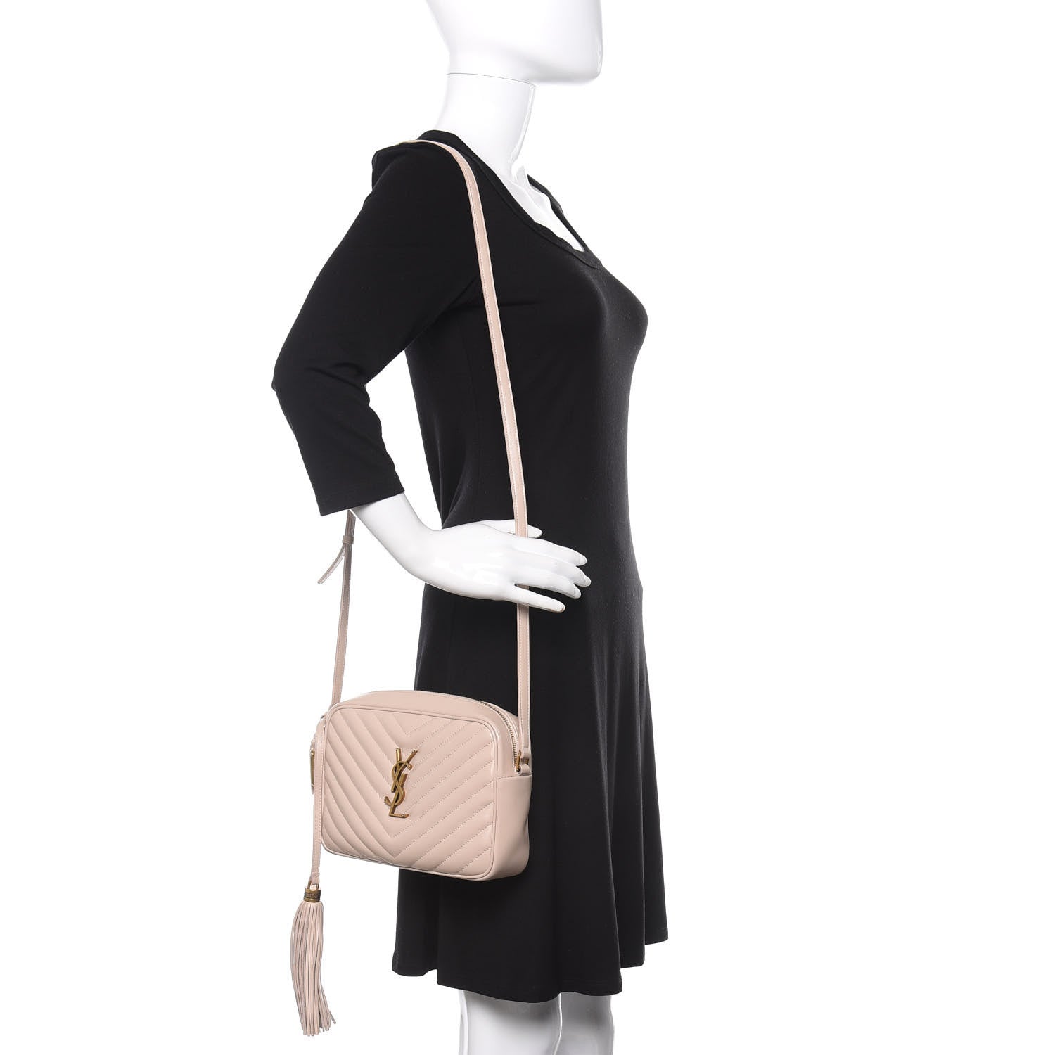 Saint Laurent Calfskin Matelasse Monogram Lou Camera Bag Washed Light Pink 2 of 12